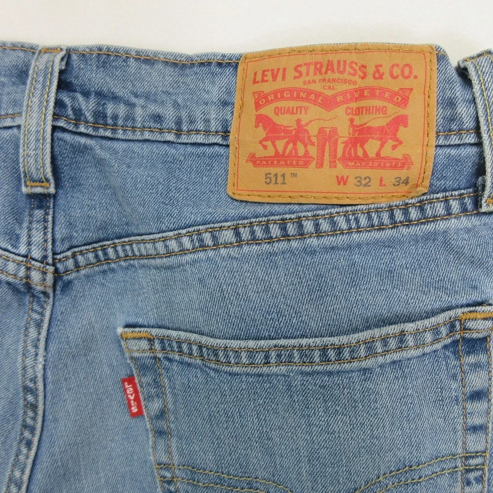 Levi Strauss & Co. Mens Jeans W32 L32 Blue 511 Slim Stretch